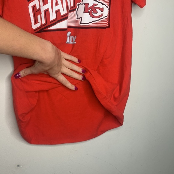 Kansas City Chiefs Super Bowl LIV Short Sleeved Tee Shirt Game Day KC Size M Red - Picture 10 of 10
